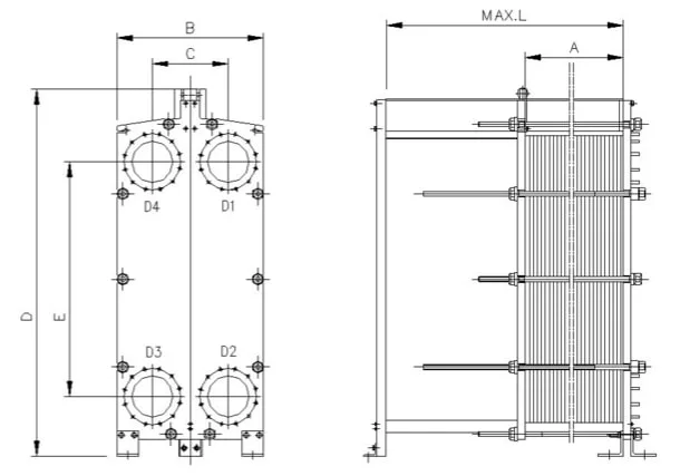 M3/M6/M10/M15/M20/Mx20/Mx25/Ts6/Ts20/Tl10/T20 Yojo Gasket Plate Heat Exchanger HVAC Marine Heat Exchanger Gasket Plate